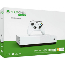 Игровая приставка Microsoft Xbox One S 1TB All Digital + Sea Of Thieves + Minecraft + Fortnite