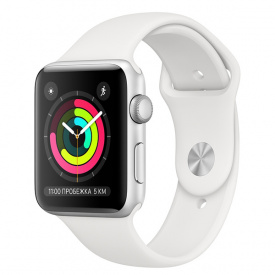 Смарт-часы Apple Watch Series 3 38mm Silver Aluminium White Sport Band RU