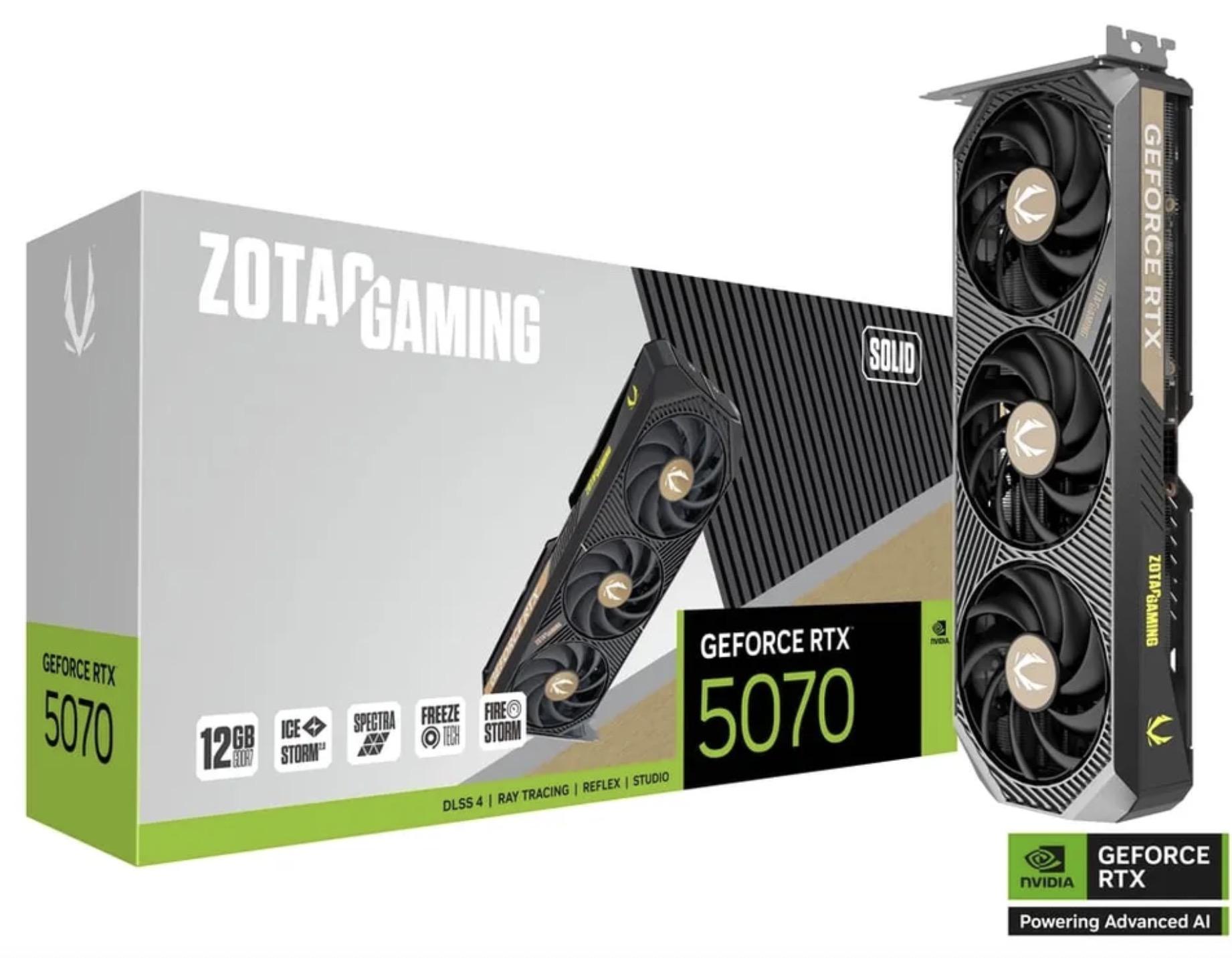 Видеокарта ZOTAC GeForce RTX 5070 SOLID 12 ГБ (ZT-B50700D-10P)