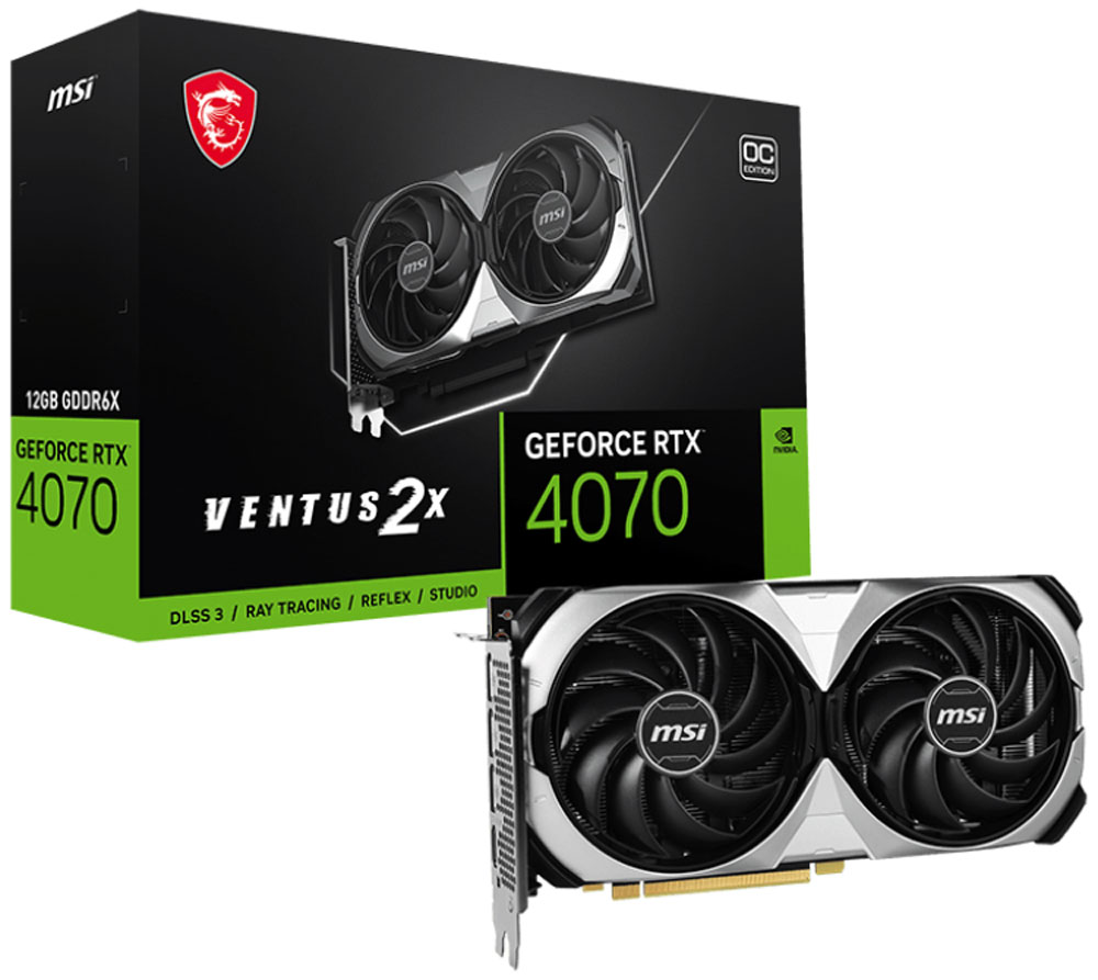Видеокарта MSI GeForce RTX 4070 SUPER VENTUS 2X OC (GeForce RTX 4070 SUPER 12G VENTUS 2X OC)