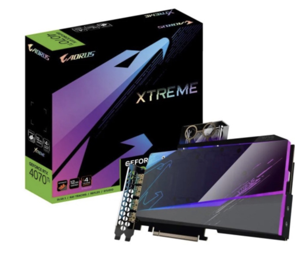 Видеокарта Gigabyte GeForce RTX 4070 Ti 12 ГБ WATERFORCE (GV-N407TAORUSX WB-12GD)