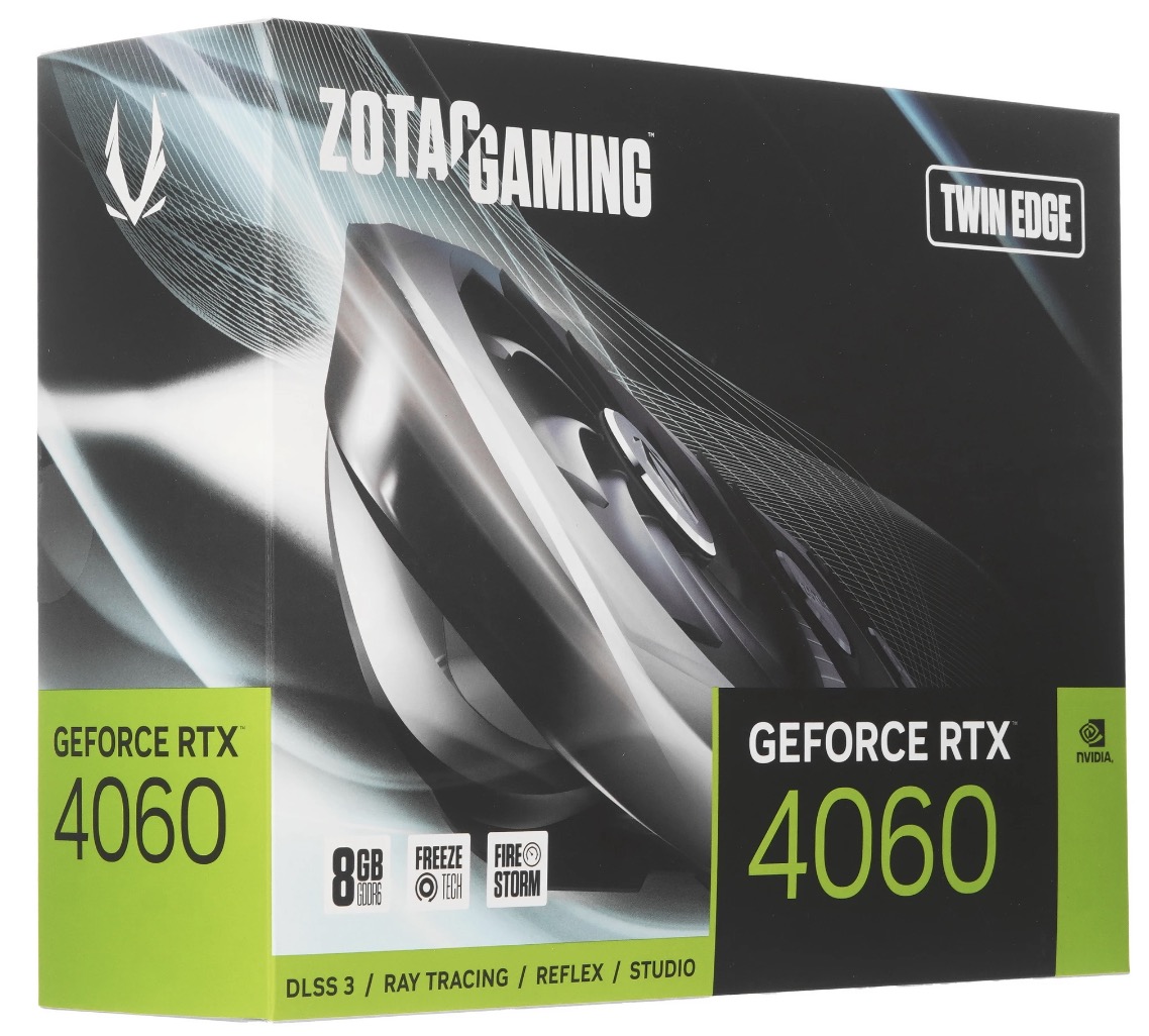 Видеокарта ZOTAC GeForce RTX 4060 Twin Edge 8 ГБ (ZT-D40600E-10M)