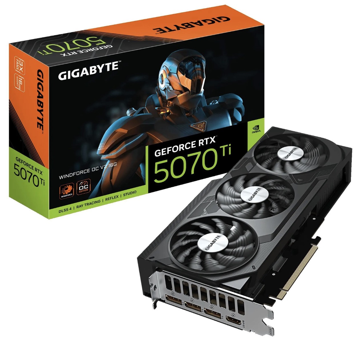 Видеокарта Gigabyte GeForce RTX 5070 Ti 16 ГБ (GV-N507TWF3OCV2-16GD)
