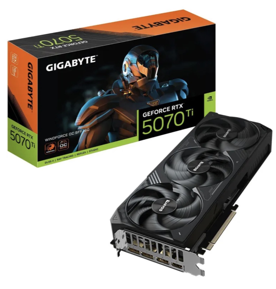 Видеокарта GIGABYTE GeForce RTX 5070 Ti WINDFORCE OC SFF [GV-N507TWF3OC-16GD]