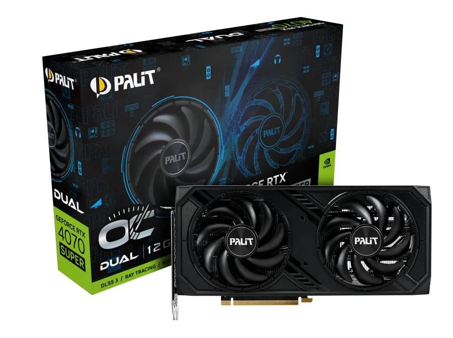 Видеокарта Palit GeForce RTX 4070 SUPER Dual OC 12 ГБ (NED407SS19K9-1043D)