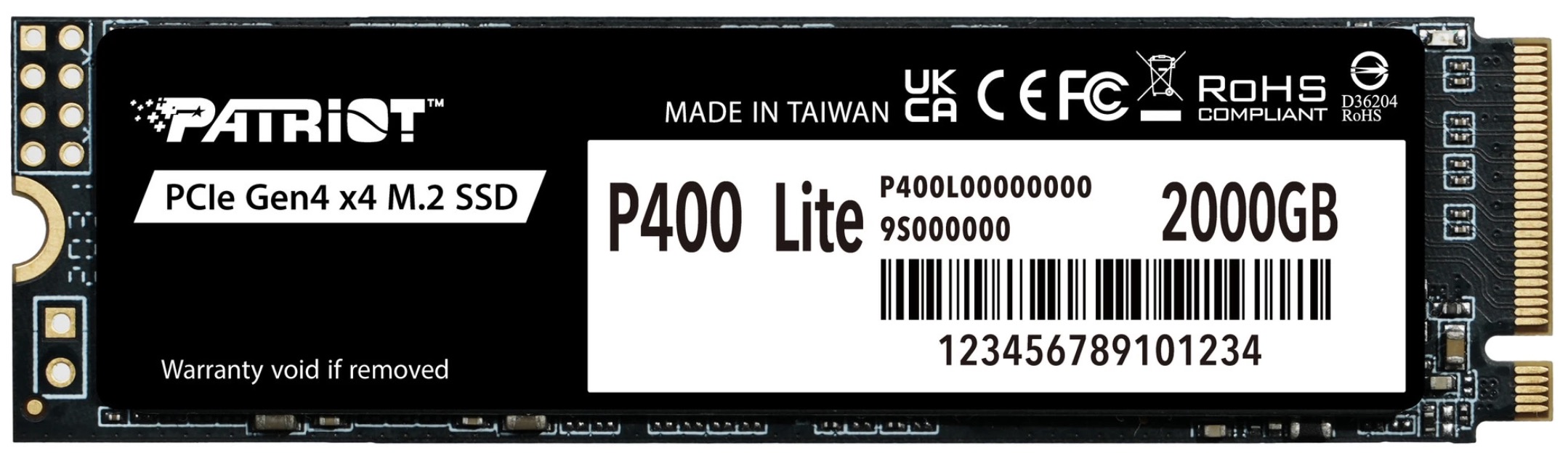 Внутренний SSD-диск Patriot 2000 ГБ P400 Lite [P400LP2KGM28H]