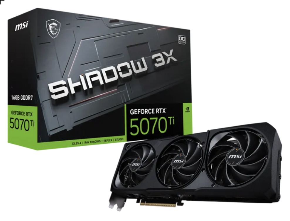 Видеокарта MSI GeForce RTX 5070 Ti 16G Shadow 3X OC (G507T-16S3C)