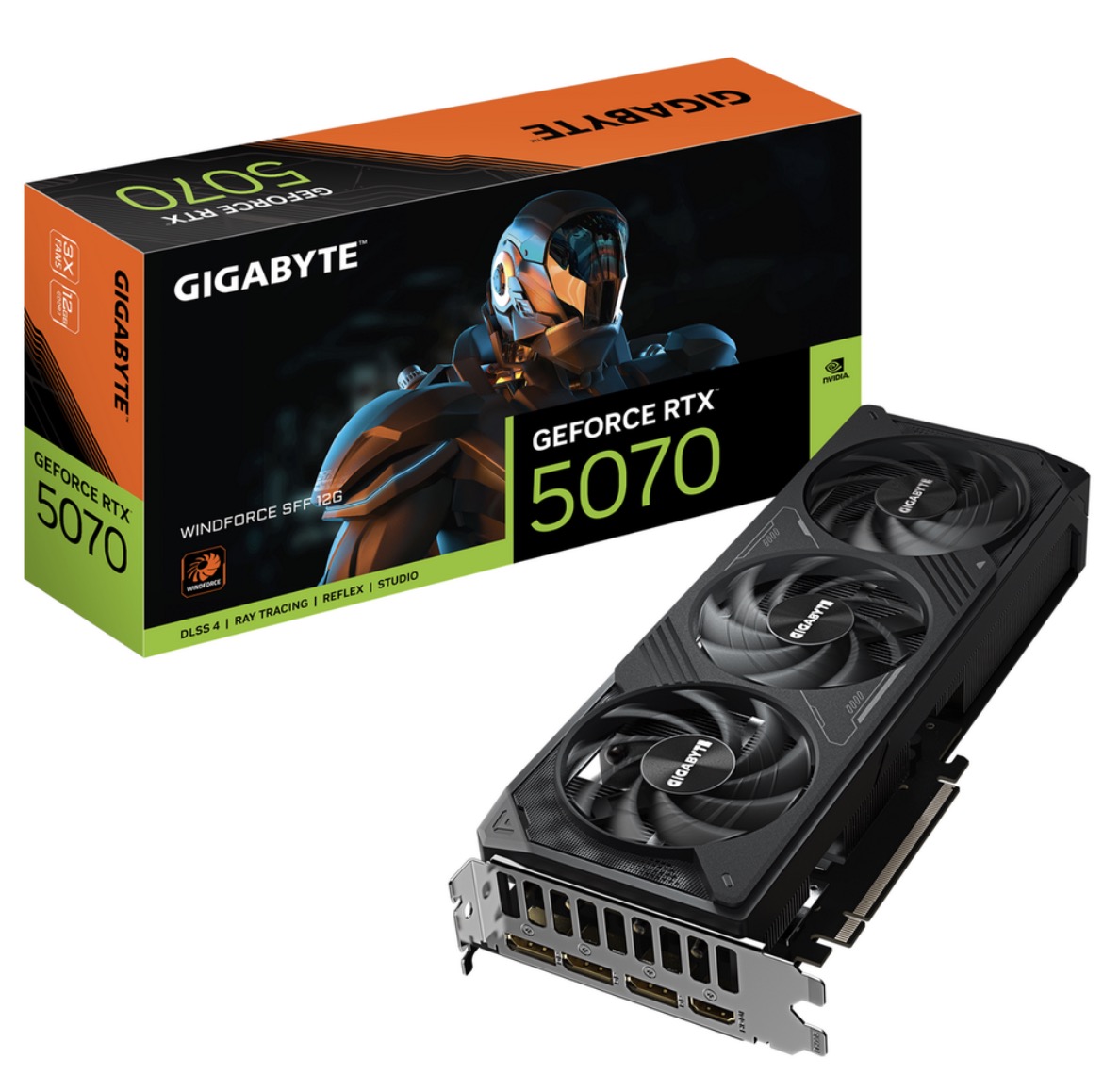 Видеокарта Gigabyte GeForce RTX 5070 WindForce 12 ГБ (GV-N5070WF3-12GD)