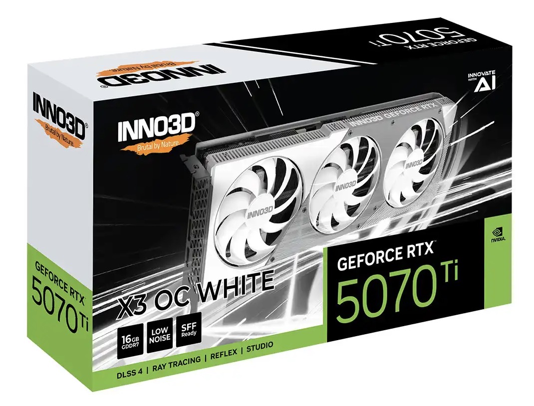 Видеокарта Inno3D GeForce RTX 5070 Ti X3 OC 16GB (N507T3-16D7X-176068W)