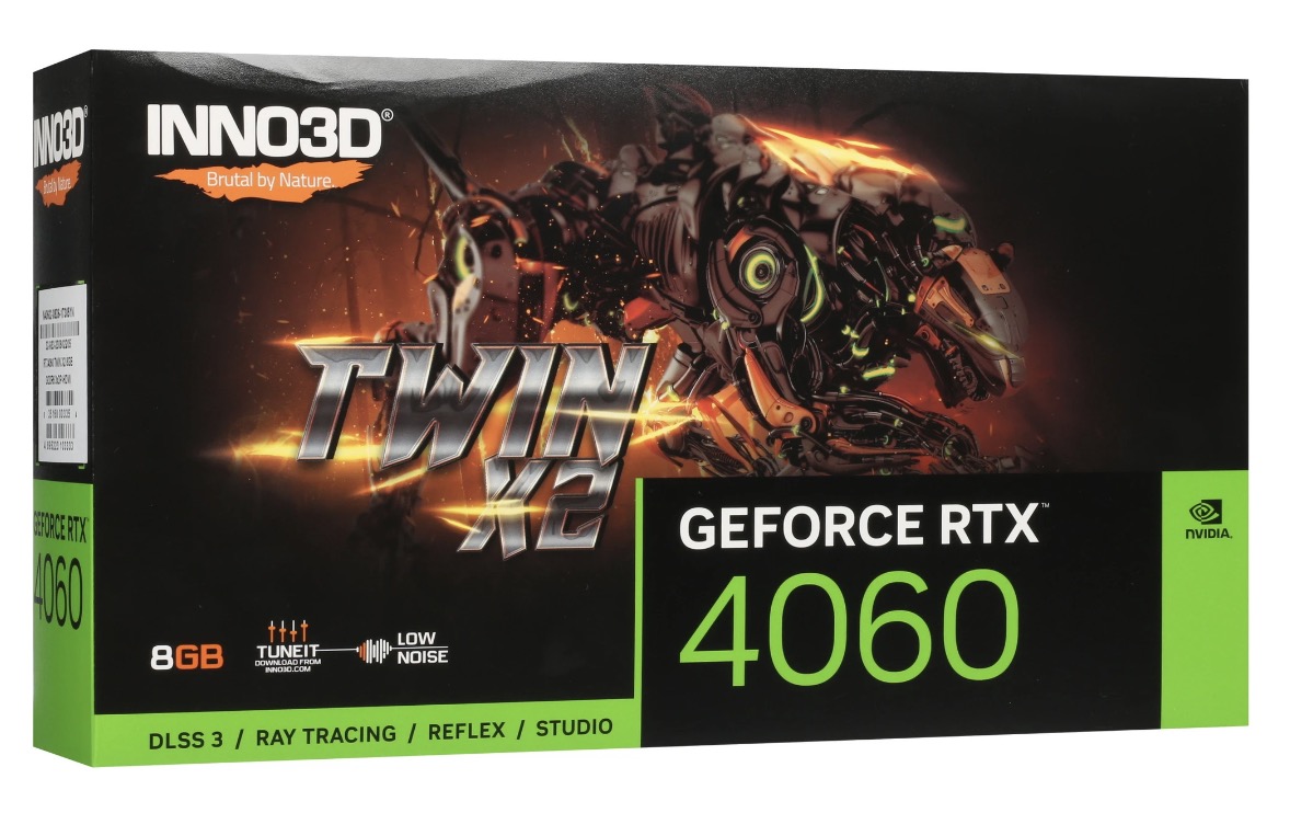 Видеокарта INNO3D GeForce RTX 4060 TWIN X2 [N40602-08D6-173051N]