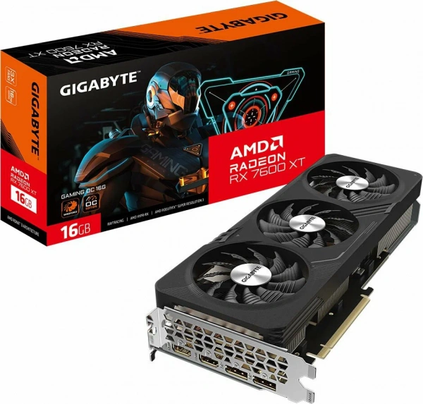 Видеокарта GIGABYTE AMD Radeon RX 7600 XT GAMING OC [GV-R76XTGAMING OC-16GD]