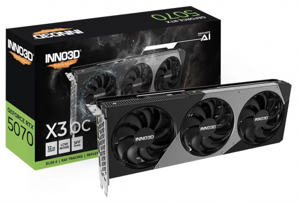 Видеокарта Inno3D GeForce RTX 5070 X3 OC 12 ГБ (N50703-12D7X-195064L)