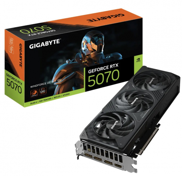 Видеокарта Gigabyte GeForce RTX 5070 WINDFORCE OC SFF 12 ГБ (GV-N5070WF3OC-12GD)