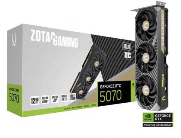 Видеокарта Zotac GeForce RTX 5070 GAMING SOLID OC [ZT-B50700J-10P]