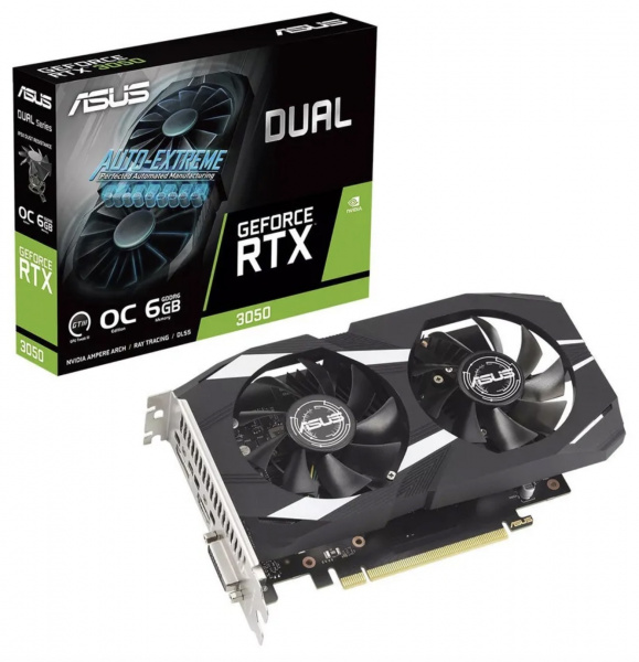 Видеокарта ASUS GeForce RTX 3050 OC Edition 6 ГБ (90YV0K60-M0NA00)