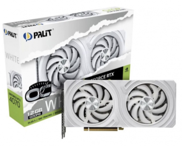 Видеокарта Palit GeForce RTX 4070 White OC 12 ГБ (NE64070S19K9-1048L)